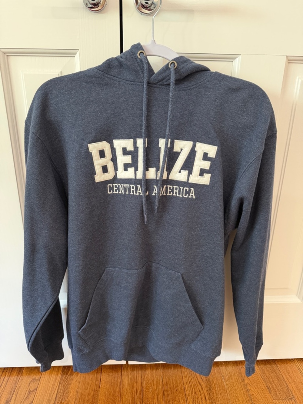 Men's Belize Printed Navy Hoodie with Front Pocket